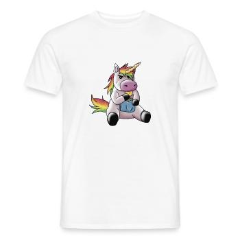 Licorne Fluffy - T-shirt homme - blanc - Devant - AI Model Male 178 dark (178cm)