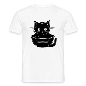 cute cat - Men's T-Shirt - white - Front - AI Model Male 178 dark (178cm)