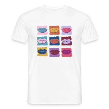 Retro mehrfarbige Lippe - Männer T-Shirt - Weiß - Vorne - AI Model Male 178 dark (178cm)