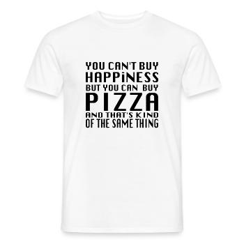 Ich kann kein Glück kaufen, aber Pizza - Männer T-Shirt - Weiß - Vorne - AI Model Male 178 dark (178cm)