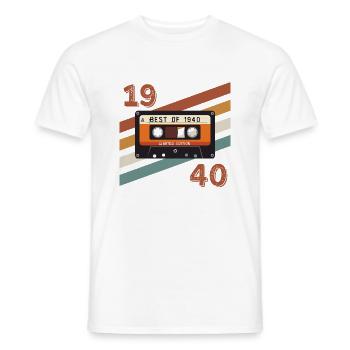 1940 retro vintage anniversary - Men's T-Shirt - white - Front - AI Model Male 178 dark (178cm)