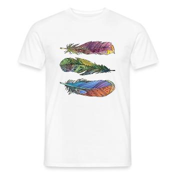Feder - Männer T-Shirt - Weiß - Vorne - AI Model Male 178 dark (178cm)
