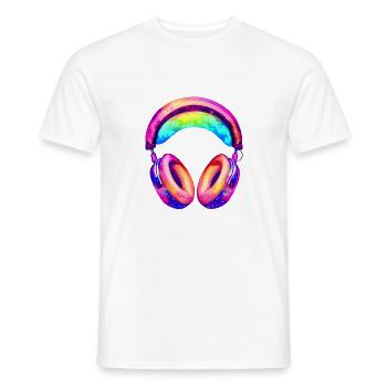 Casque Chant Écouter de la musique Chanteur Musicien Gamer - T-shirt homme - blanc - Devant - AI Model Male 178 dark (178cm)