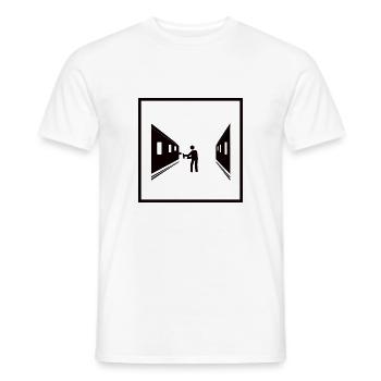 Stickman Spray on Train - Noir - T-shirt homme - blanc - Devant - AI Model Male 178 dark (178cm)