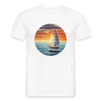 Sailing, sailing, sailboat, sailing ship - Men's T-Shirt - white - Front - AI Model Male 178 dark (178cm)