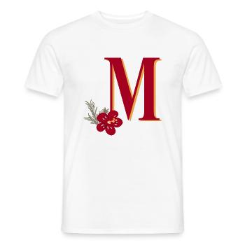 Buchstabe M mit Blume - Männer T-Shirt - Weiß - Vorne - AI Model Male 178 dark (178cm)