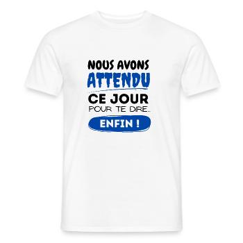 ENFIN - Pot de départ - T-shirt homme - blanc - Devant - AI Model Male 178 dark (178cm)