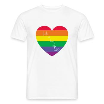 Liebe ist bunt - Männer T-Shirt - Weiß - Vorne - AI Model Male 178 dark (178cm)