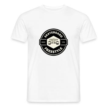 SKATEBOARD FREESTYLE X BOARD FACE - Men's T-Shirt - white - Front - AI Model Male 178 dark (178cm)
