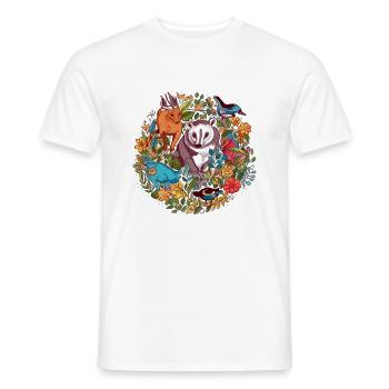 Tiere in Blumen n°2 - Männer T-Shirt - Weiß - Vorne - AI Model Male 178 dark (178cm)