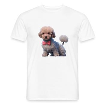 Pudel mit Fliege Hundehalter Pudelwelpe Hundewelpe - Männer T-Shirt - Weiß - Vorne - AI Model Male 178 dark (178cm)