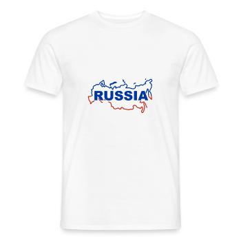 Carte de la Russie - T-shirt homme - blanc - Devant - AI Model Male 178 dark (178cm)