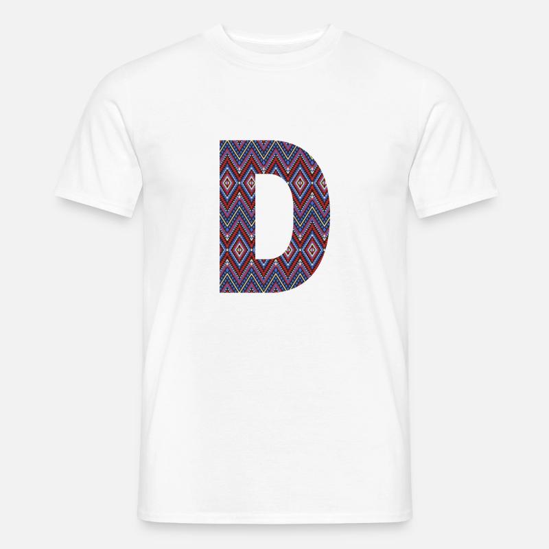 Monogramm Buchstabe D - geometrisches Muster - Männer T-Shirt - Weiß