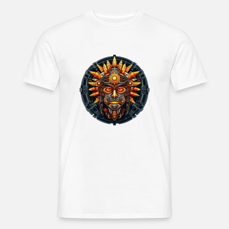 Aztekischer Steampunk - Männer T-Shirt - Weiß
