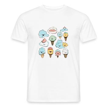 Kawaii ice cream and cones - Men's T-Shirt - white - Front - AI Model Male 178 dark (178cm)