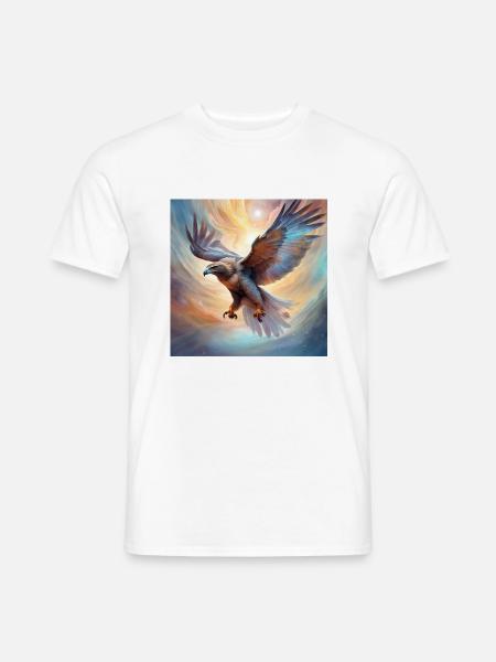 Majestic Flying Hawk Graphic Tee - Männer T-Shirt - Weiß