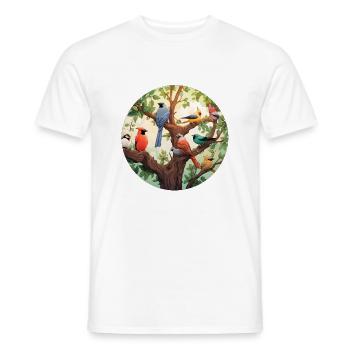 Colorful Birds - Men's T-Shirt - white - Front - AI Model Male 178 dark (178cm)