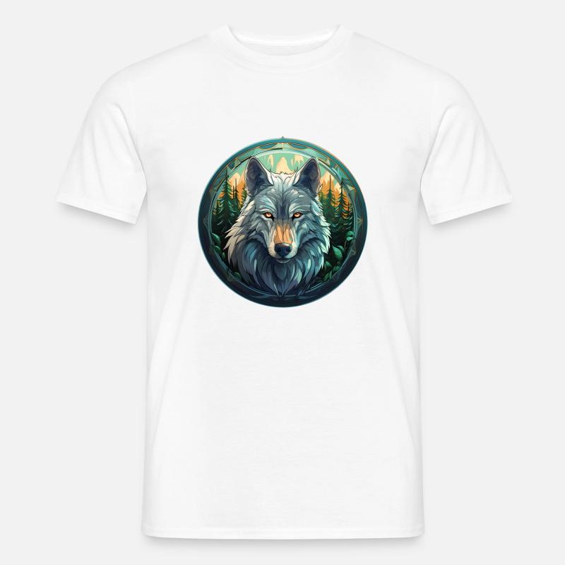 Wolfs-Emblem - Männer T-Shirt - Weiß