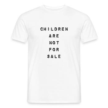 T-Shirt « Les enfants ne sont pas à vendre » - T-shirt homme - blanc - Devant - AI Model Male 178 dark (178cm)
