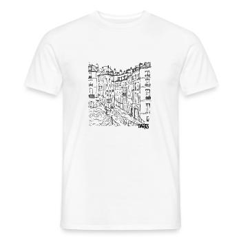 Basketballplatz PARIS - Männer T-Shirt - Weiß - Vorne - AI Model Male 178 dark (178cm)