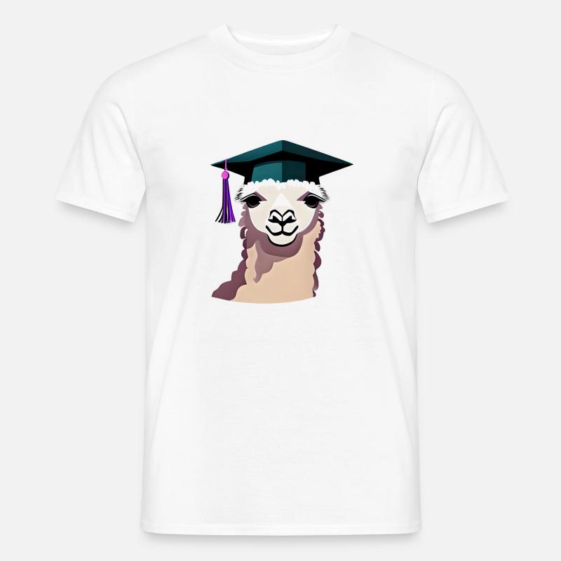 Bachelor Absolvent Alpaka Studium Schulabschluss - Männer T-Shirt - Weiß