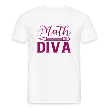 Math Diva, For all divas who love mathematics - Men's T-Shirt - white - Front - AI Model Male 178 dark (178cm)