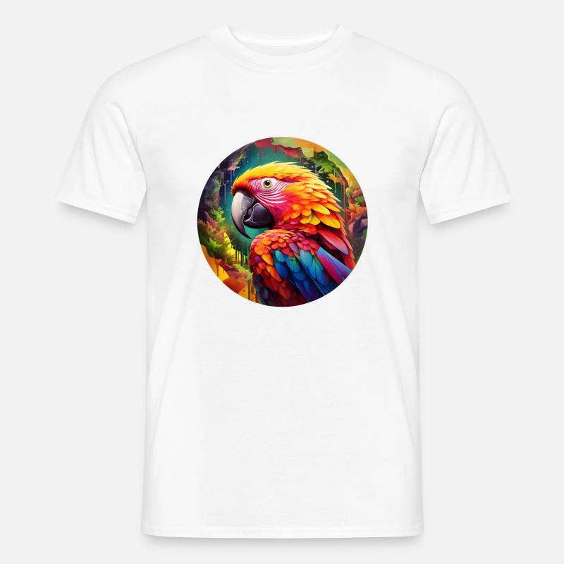 Regenbogen-Papagei - Männer T-Shirt - Weiß