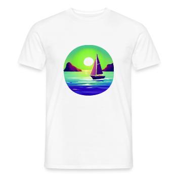 Sailing Sailboat Sailing Sailing Sailing Ship - Men's T-Shirt - white - Front - AI Model Male 178 dark (178cm)