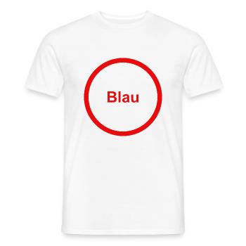 Blau - Männer T-Shirt - Weiß - Vorne - AI Model Male 178 dark (178cm)