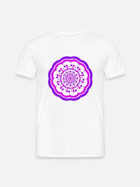 Mandala pourpre - T-shirt homme - blanc