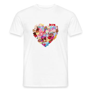 Coeur sucré - T-shirt homme - blanc - Devant - AI Model Male 178 dark (178cm)