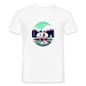 Camping Caravan Camp Gift Tents Motorhome - Men's T-Shirt - white - Front - AI Model Male 178 dark (178cm)
