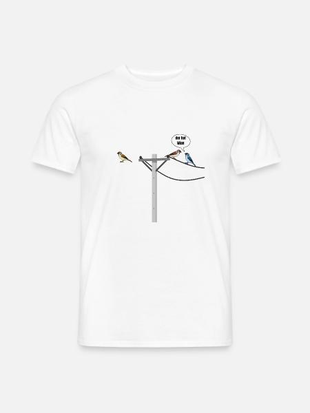 Der hat wlan Vogel lustige Sprüche Tiere - Männer T-Shirt - Weiß