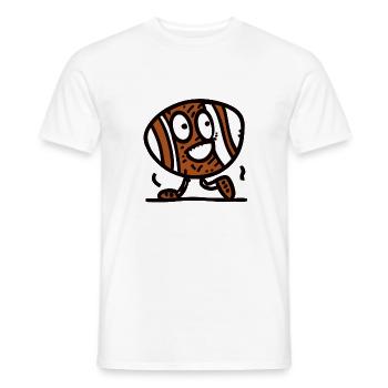 Rugby Ball Cartoon - Men's T-Shirt - white - Front - AI Model Male 178 dark (178cm)