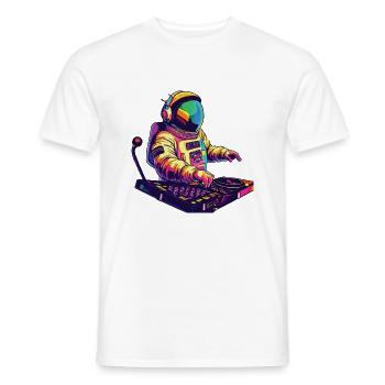 Astronaut DJ Geschenkidee - Männer T-Shirt - Weiß - Vorne - AI Model Male 178 dark (178cm)