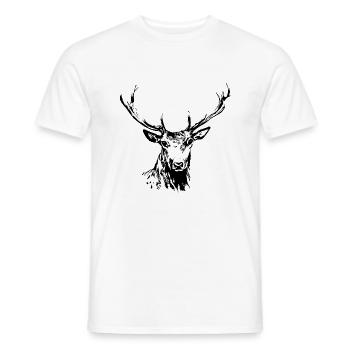 Hirsch - Männer T-Shirt - Weiß - Vorne - AI Model Male 178 dark (178cm)
