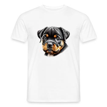 Rottweiler Dog Puppy Rottweiler Puppy Dogs - Men's T-Shirt - white - Front - AI Model Male 178 dark (178cm)