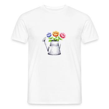 Flower Gardener Home Gardener Gift Flowers Garden - Men's T-Shirt - white - Front - AI Model Male 178 dark (178cm)