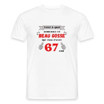 This Is What A Handsome 67-Year-Old Guy Looks Like - Men's T-Shirt - white - Front - AI Model Male 178 dark (178cm)