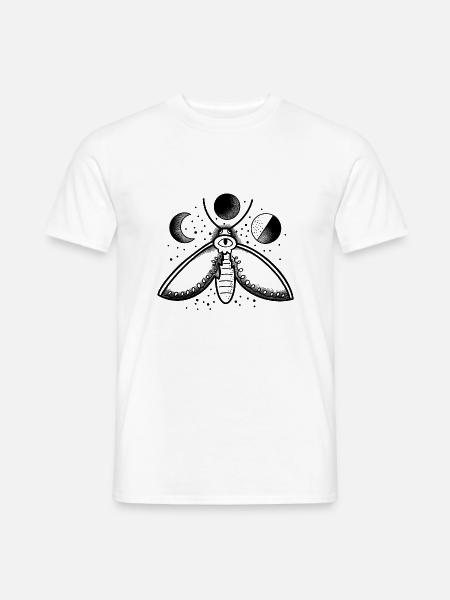 Hexenhafte Boho Tattoo Motte und Monde - Männer T-Shirt - Weiß