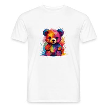 the colorful teddy bear - Men's T-Shirt - white - Front - AI Model Male 178 dark (178cm)