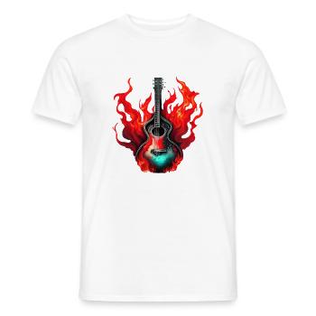 Gitarre Musikinstrument Gitarrist Zupfinstrument - Männer T-Shirt - Weiß - Vorne - AI Model Male 178 dark (178cm)
