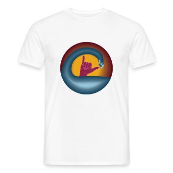 wave sunset - Männer T-Shirt - Weiß - Vorne - AI Model Male 178 dark (178cm)