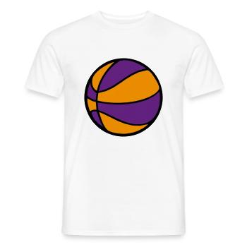 ballon de basket basketball 2 couleur - T-shirt homme - blanc - Devant - AI Model Male 178 dark (178cm)