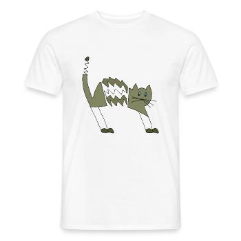Cat - Men's T-Shirt - white - Front - AI Model Male 178 dark (178cm)