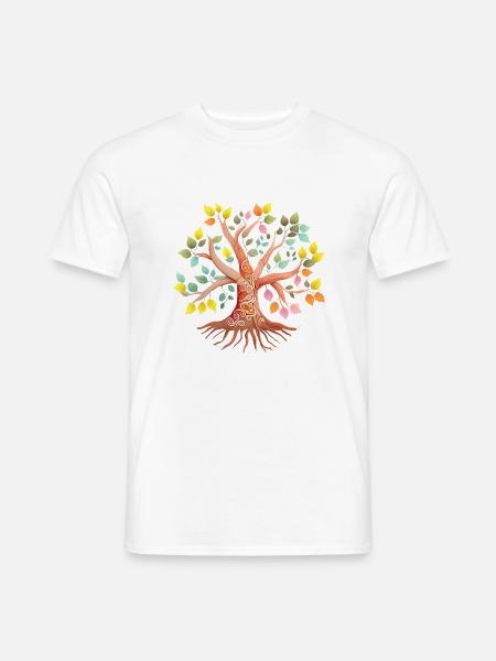 Lebensbaum Keltischer Baum des Lebens Yoga - Männer T-Shirt - Weiß