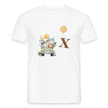 lettre x safari - T-shirt homme - blanc - Devant - AI Model Male 178 dark (178cm)