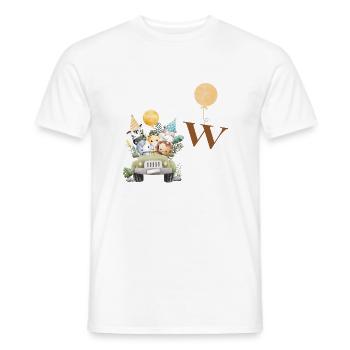 lettre w safari - T-shirt homme - blanc - Devant - AI Model Male 178 dark (178cm)