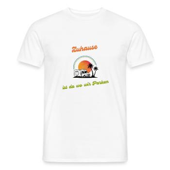 Inselcamper Zuhause ist da wo wir parken - Männer T-Shirt - Weiß - Vorne - AI Model Male 178 dark (178cm)