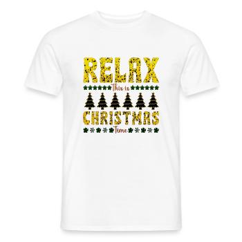 Xmas christmas santa claus nicholas naughty - Men's T-Shirt - white - Front - AI Model Male 178 dark (178cm)